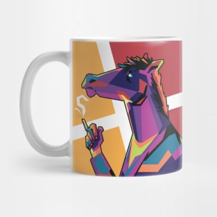 Smoking Horse In Wpap Art Style Mug